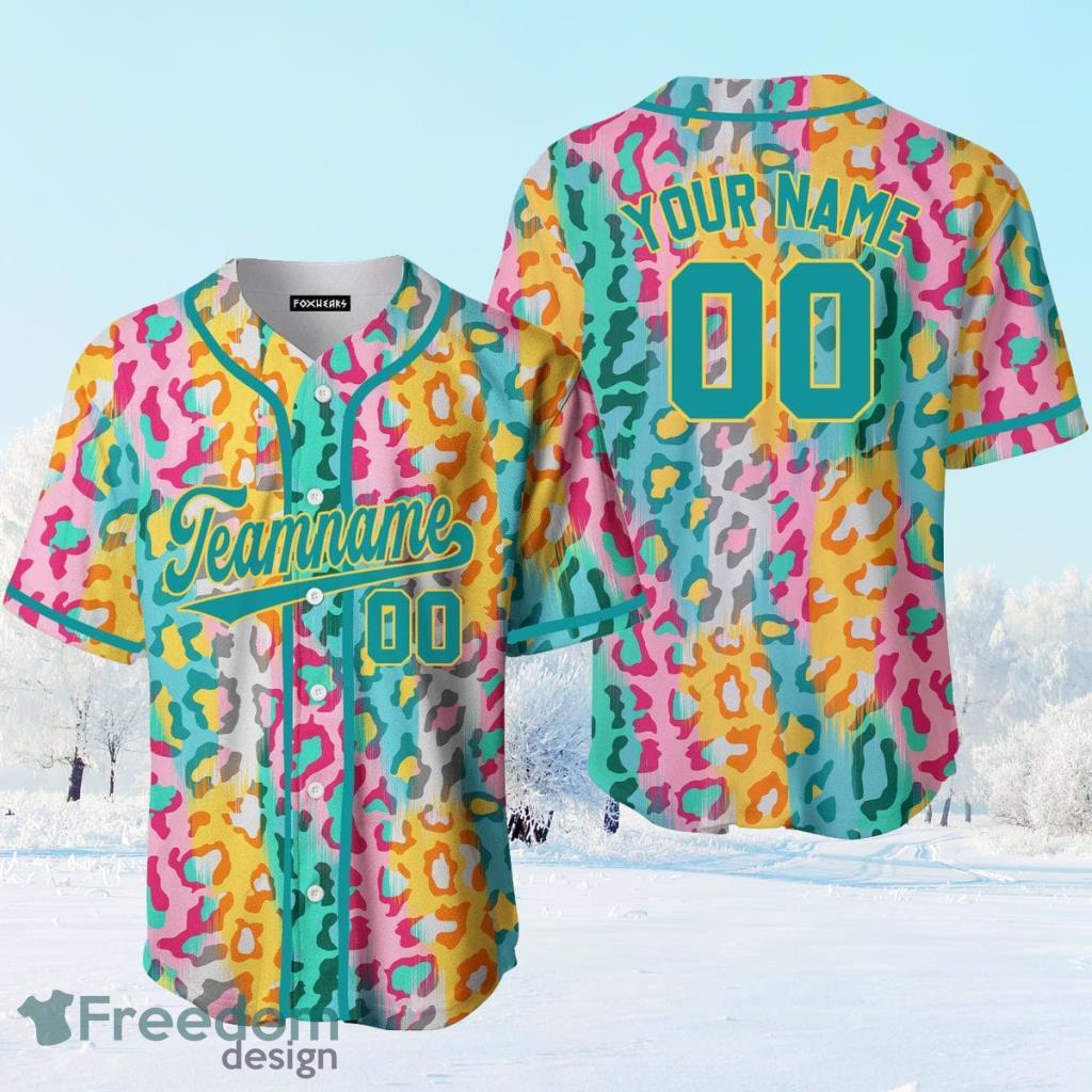 Custom Name Colorful Tie Dye Light Blue Custom Name Baseball Jerseys Shirt  - Freedomdesign