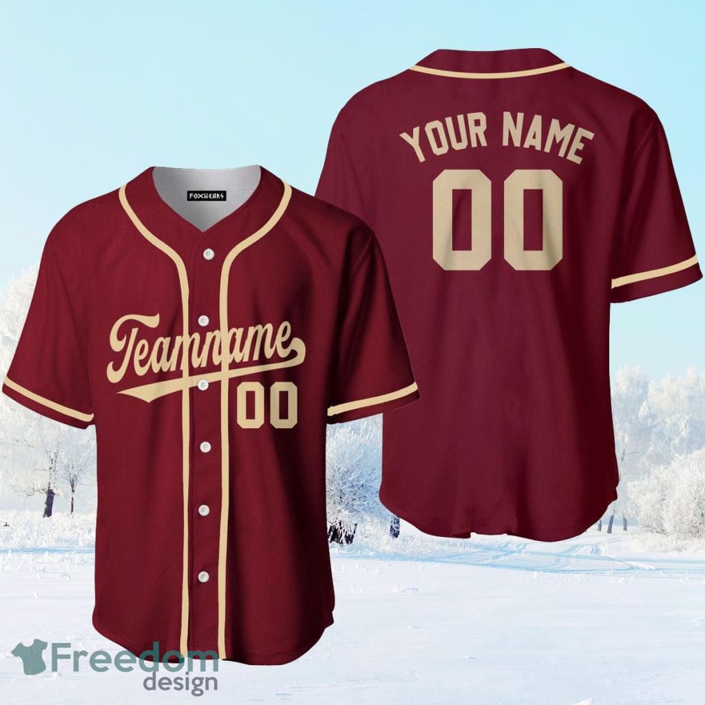 Cheap Custom Cream Crimson Authentic Baseball Jersey Free Shipping