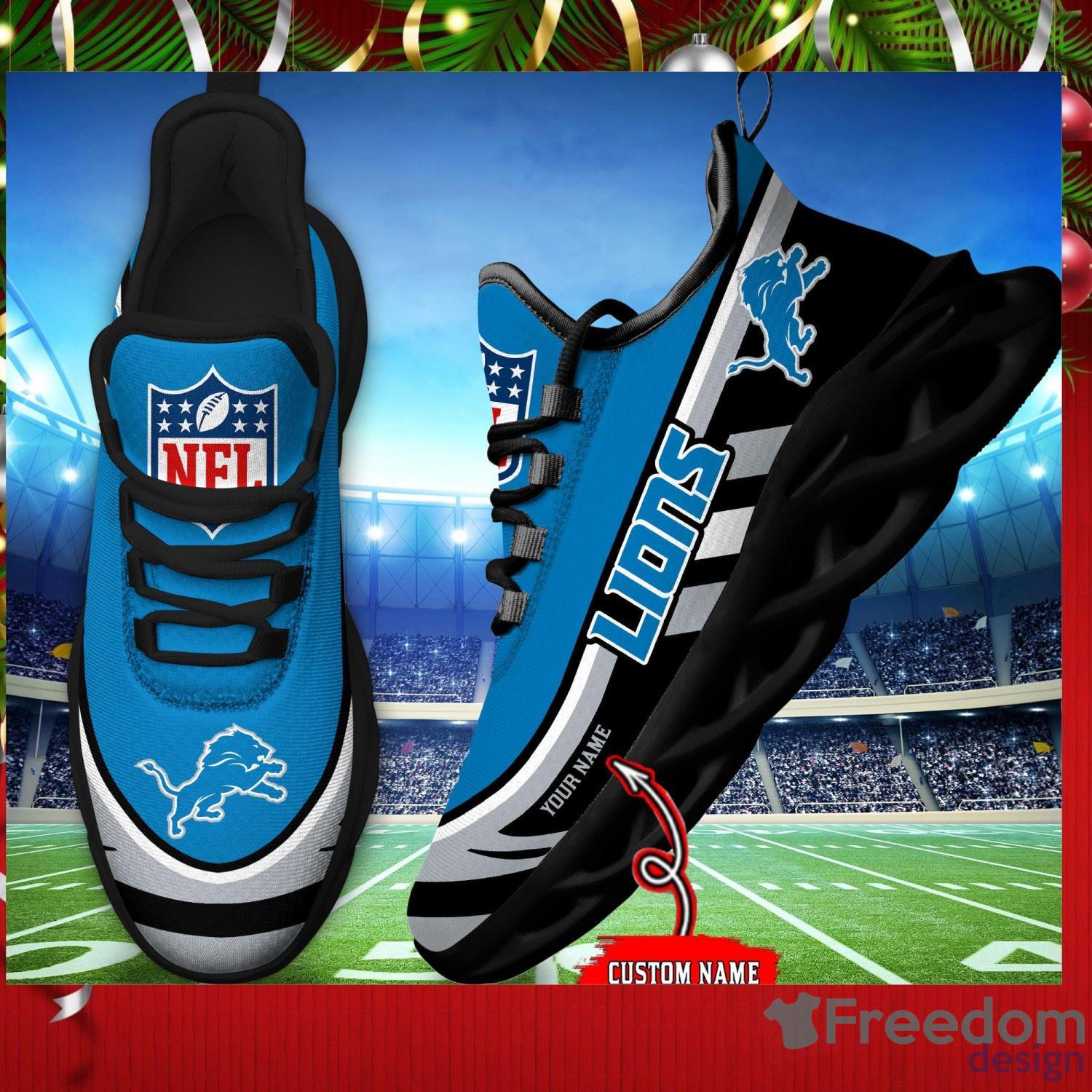 Detroit Lions Max Soul Sneakers Custom Name Running Shoes For Fans -  Freedomdesign