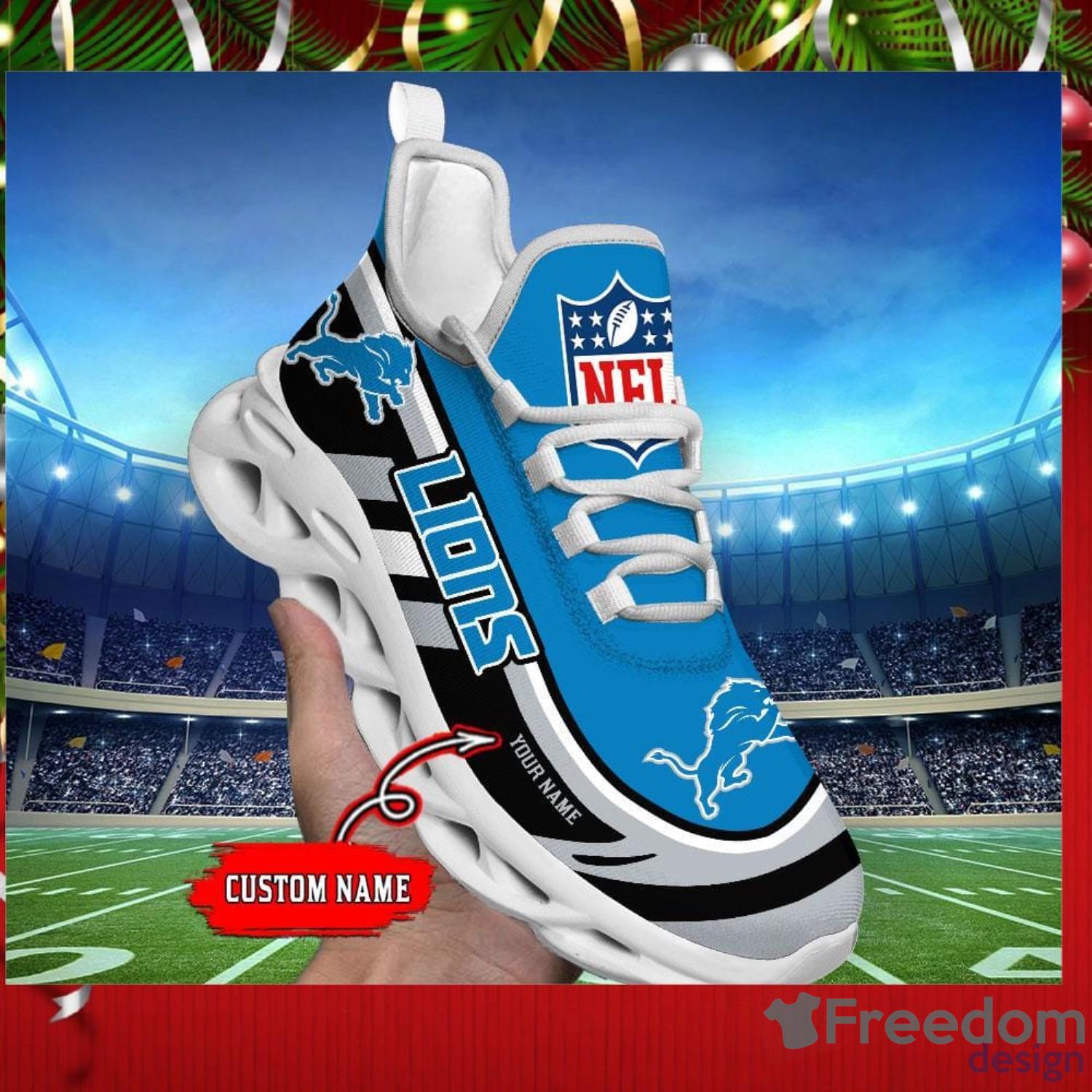 Detroit Lions Max Soul Sneakers Custom Name Running Shoes For Fans -  Freedomdesign