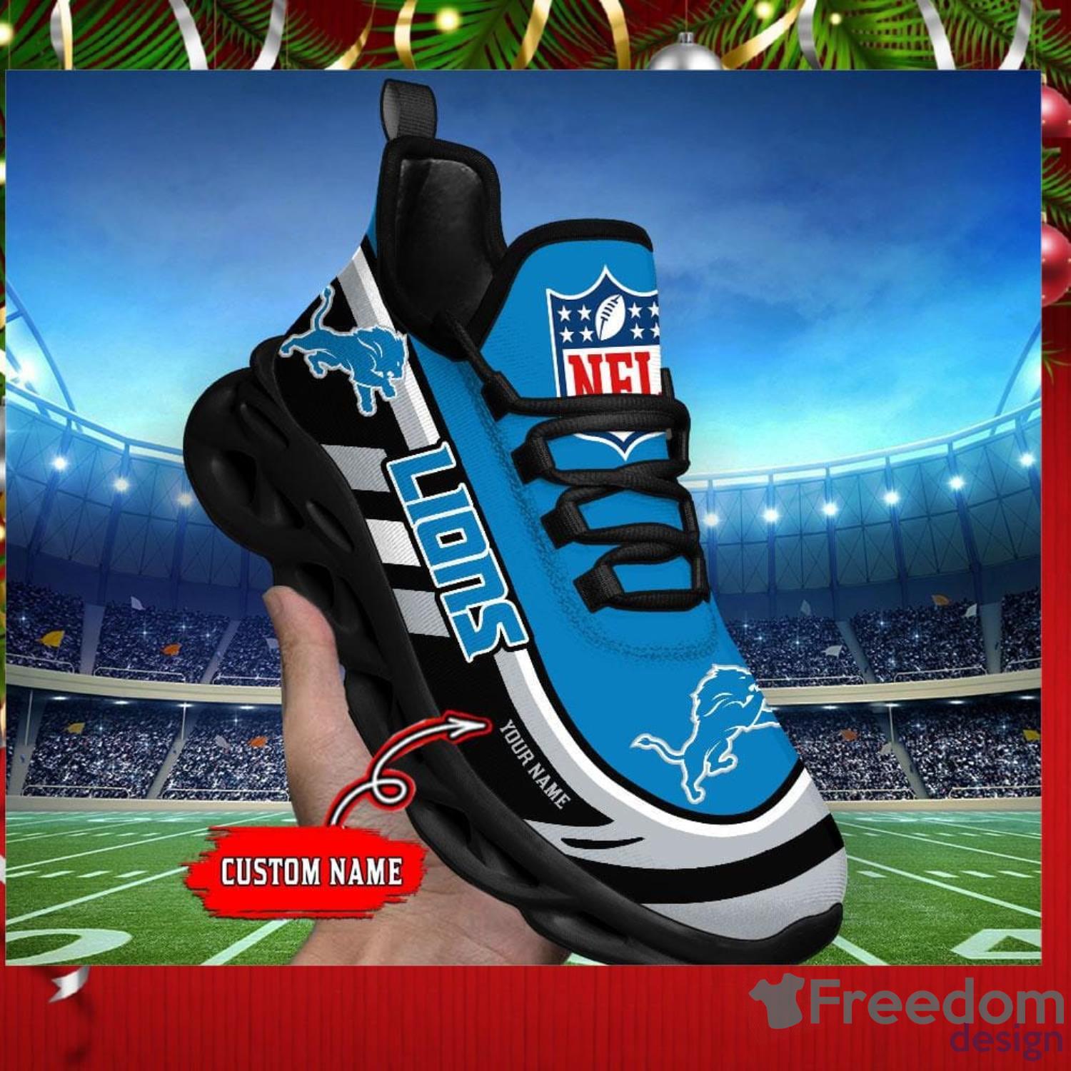 Detroit Lions Drip Logo NFL Max Soul Shoes Custom Name For Men And Women  Running Sneakers - Freedomdesign