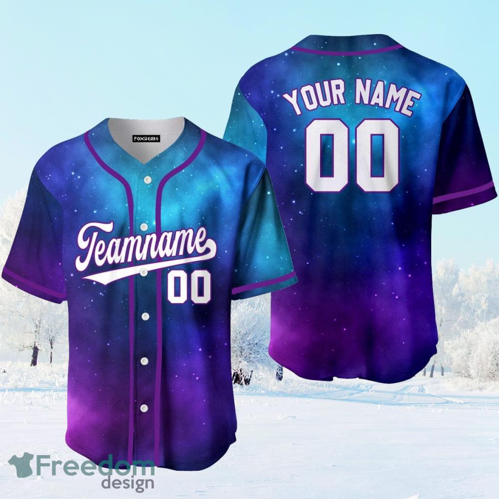 Custom Name Fantasy Galaxy Pattern White Purple Custom Name Baseball  Jerseys Shirt - Freedomdesign