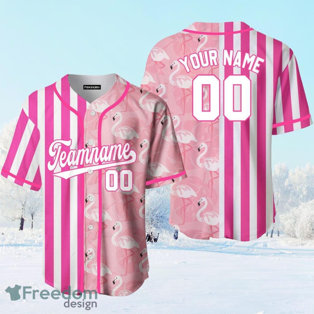 Texas Flag White Pink Blue Custom Name Baseball Jerseys For Men