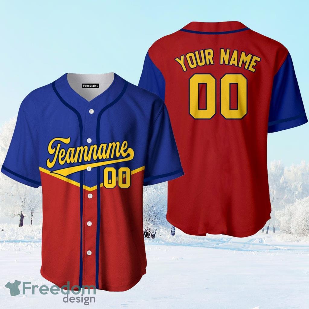 Custom Team Gold Baseball Authentic Black Split Fashion Jersey Light Blue