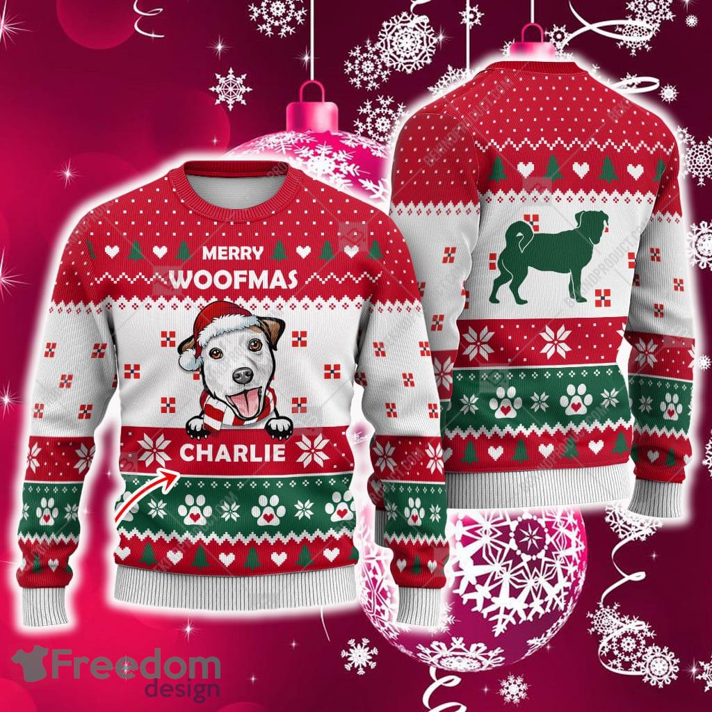 Custom Name Jack Russell Dog Paw Heart Animal Warmth Ugly Sweater Funny For Family Holidays Christmas - Custom Name Jack Russell Dog Paw Heart Animal Warmth Ugly Sweater Funny For Family Holidays Christmas