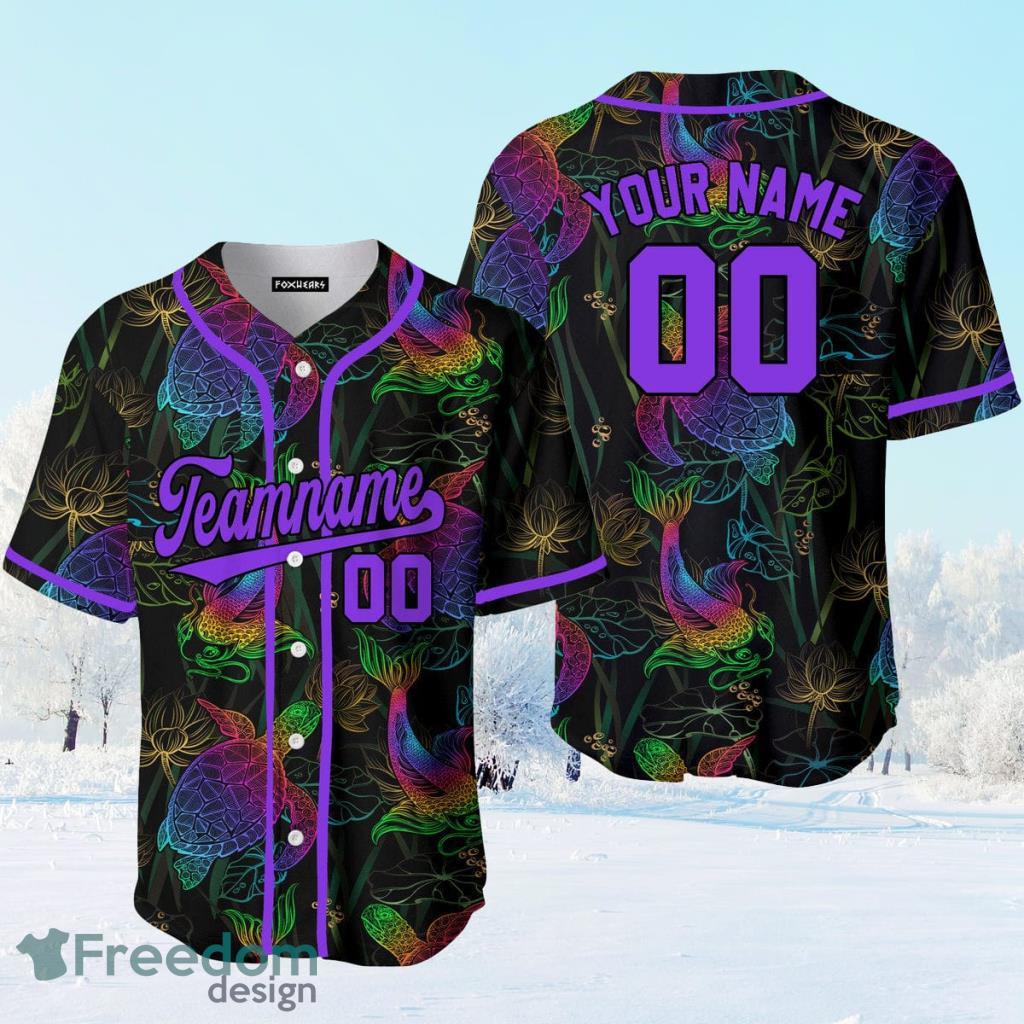 Custom Name Camo Black Purple Baseball Jerseys Shirt - Freedomdesign