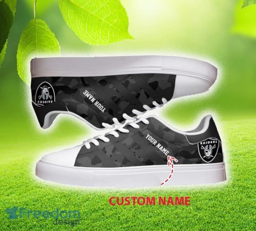 Custom Name Las Vegas Raiders Low Top Skater Shoes For Men And Women Gift Unisex Sneakers - Custom Name Las Vegas Raiders Low Top Skater Sneakers_2