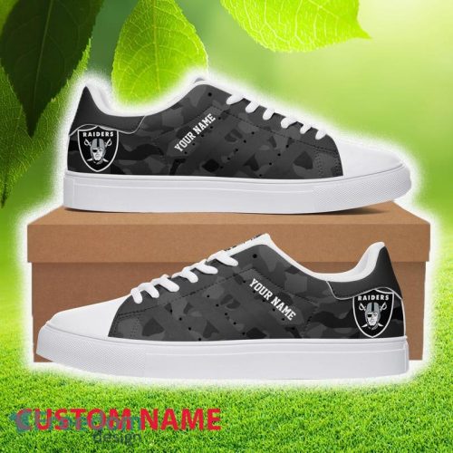 Custom Name Las Vegas Raiders Low Top Skater Shoes For Men And Women Gift Unisex Sneakers - Custom Name Las Vegas Raiders Low Top Skater Sneakers_1