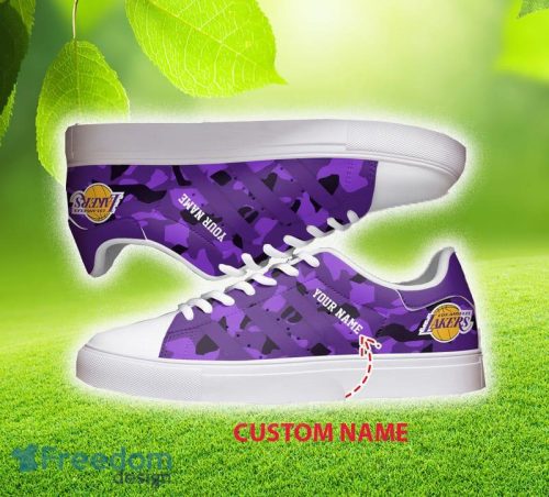 Custom Name Los Angeles Lakers Low Top Skater Shoes For Men And Women Gift Unisex Sneakers - Custom Name Los Angeles Lakers Low Top Skater Sneakers_2