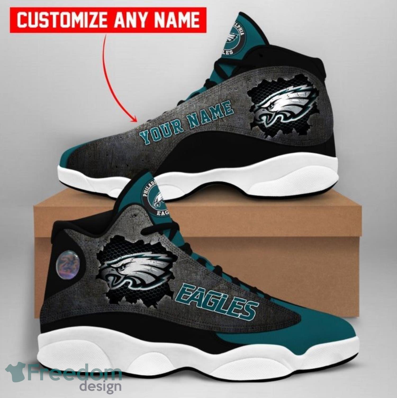 Philadelphia Eagles Team Logo AJ High Top Sneaker Boots - Owl