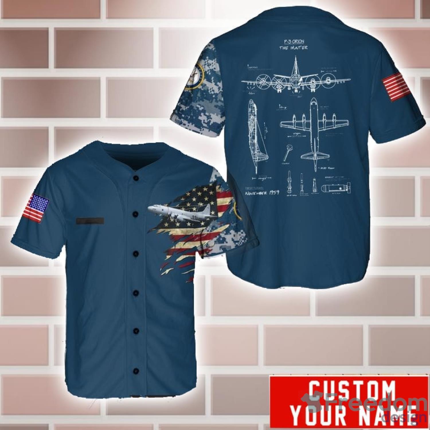 Custom Name US Navy Blue Angles AOP Baseball Jersey Shirt For Men And Women  - Banantees