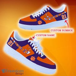 Custom Number And Name Clemson Tigers NCAA Air Force Shoes For Men And Women Running Sneakers - Clemson Tigers NCAA Air Force Shoes Personalized_2