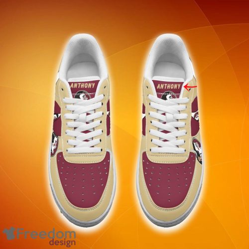 Custom Number And Name Florida State Seminoles NCAA Air Force Shoes For Men And Women Running Sneakers - Florida State Seminoles NCAA Air Force Shoes Personalized_2