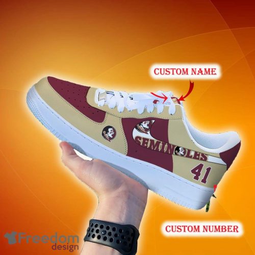 Custom Number And Name Florida State Seminoles NCAA Air Force Shoes For Men And Women Running Sneakers - Florida State Seminoles NCAA Air Force Shoes Personalized_3