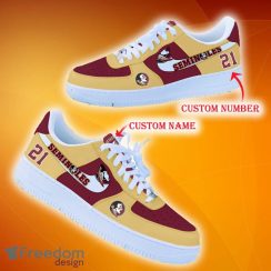 Custom Number And Name Florida State Seminoles NCAA Air Force Shoes For Men And Women Running Sneakers - Florida State Seminoles NCAA Air Force Shoes Personalized_1