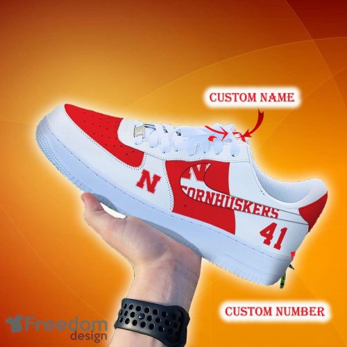 Custom Number And Name Nebraska Cornhuskers NCAA Air Force Shoes For Men And Women Running Sneakers - Nebraska Cornhuskers NCAA Air Force Shoes Personalized_2