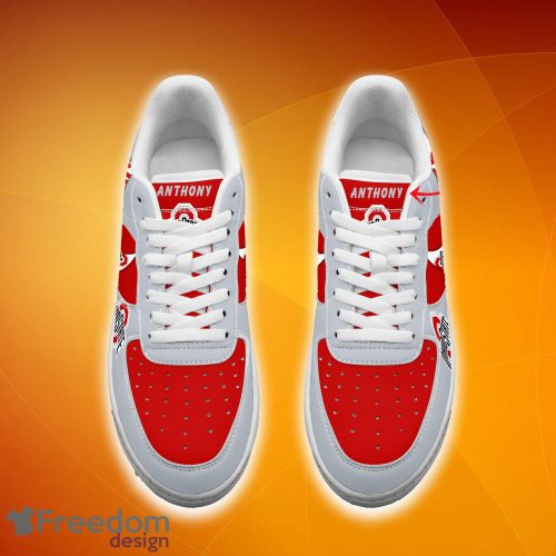 Custom Number And Name Ohio State Buckeyes NCAA Air Force Shoes For Men And Women Running Sneakers - Ohio State Buckeyes NCAA Air Force Shoes Personalized_3