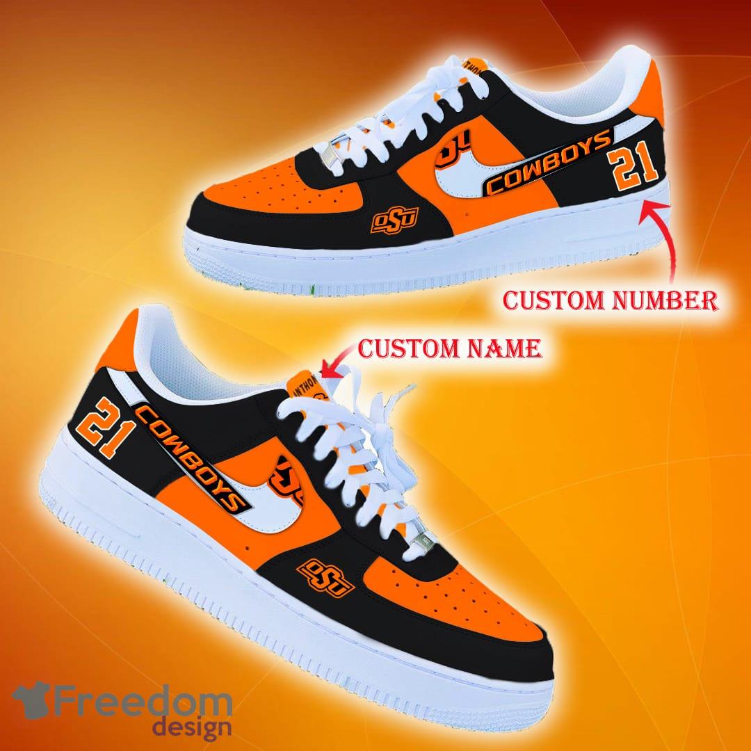 Custom Number And Name Oklahoma State Cowboys NCAA Air Force Shoes For Men And Women Running Sneakers - Oklahoma State Cowboys NCAA Air Force Shoes Personalized_1