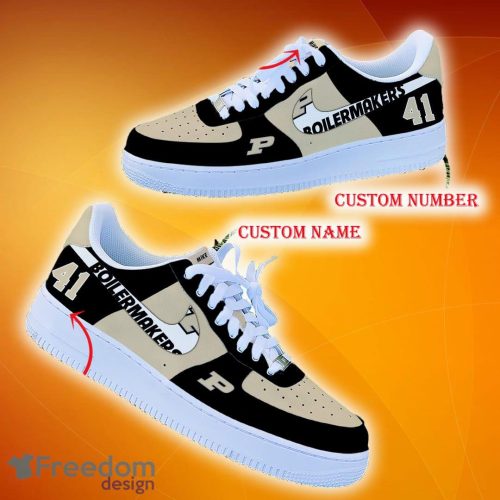 Custom Number And Name Purdue Boilermakers NCAA Air Force Shoes For Men And Women Running Sneakers - Purdue Boilermakers NCAA Air Force Shoes Personalized_2