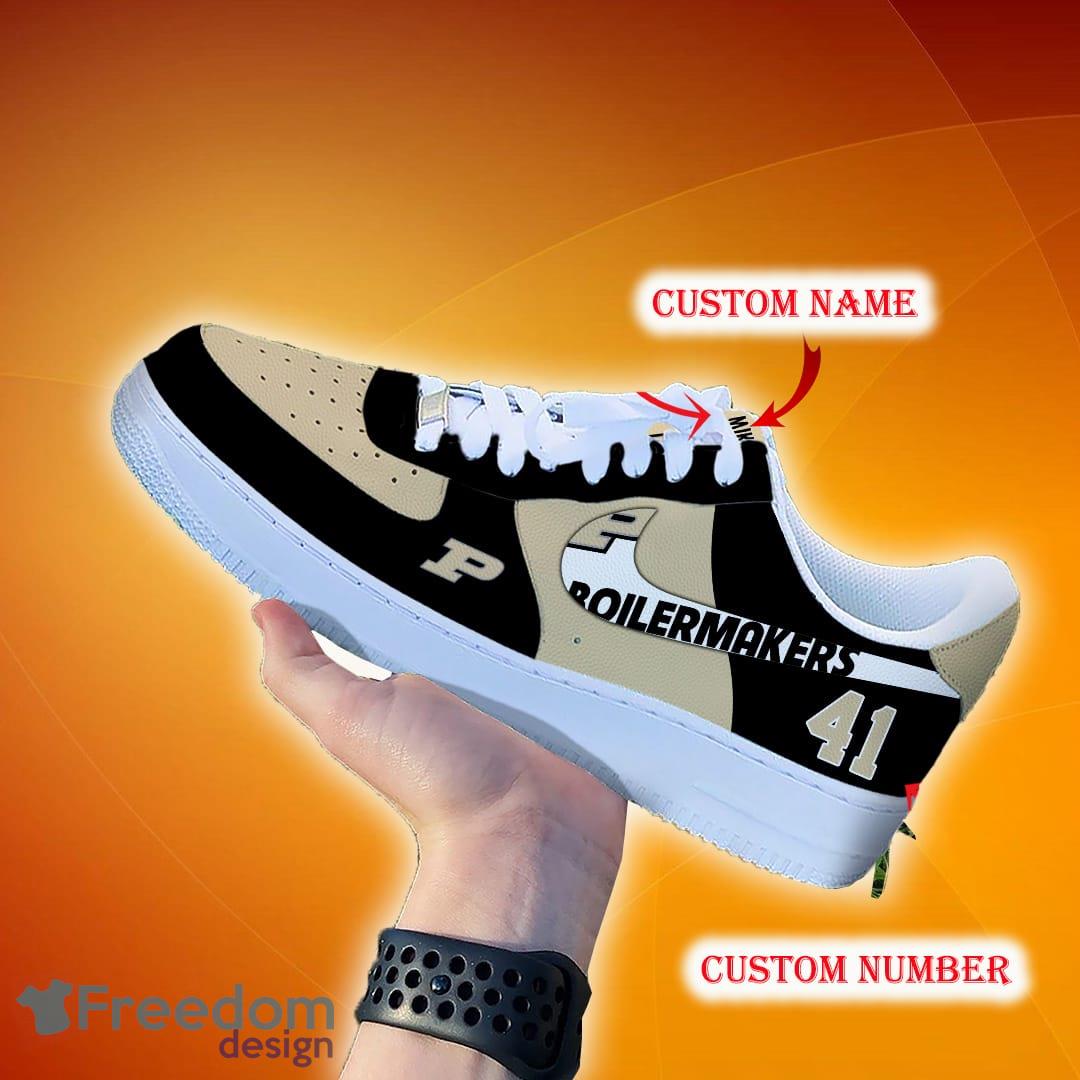 Custom Number And Name Purdue Boilermakers NCAA Air Force Shoes For Men And Women Running Sneakers - Purdue Boilermakers NCAA Air Force Shoes Personalized_1