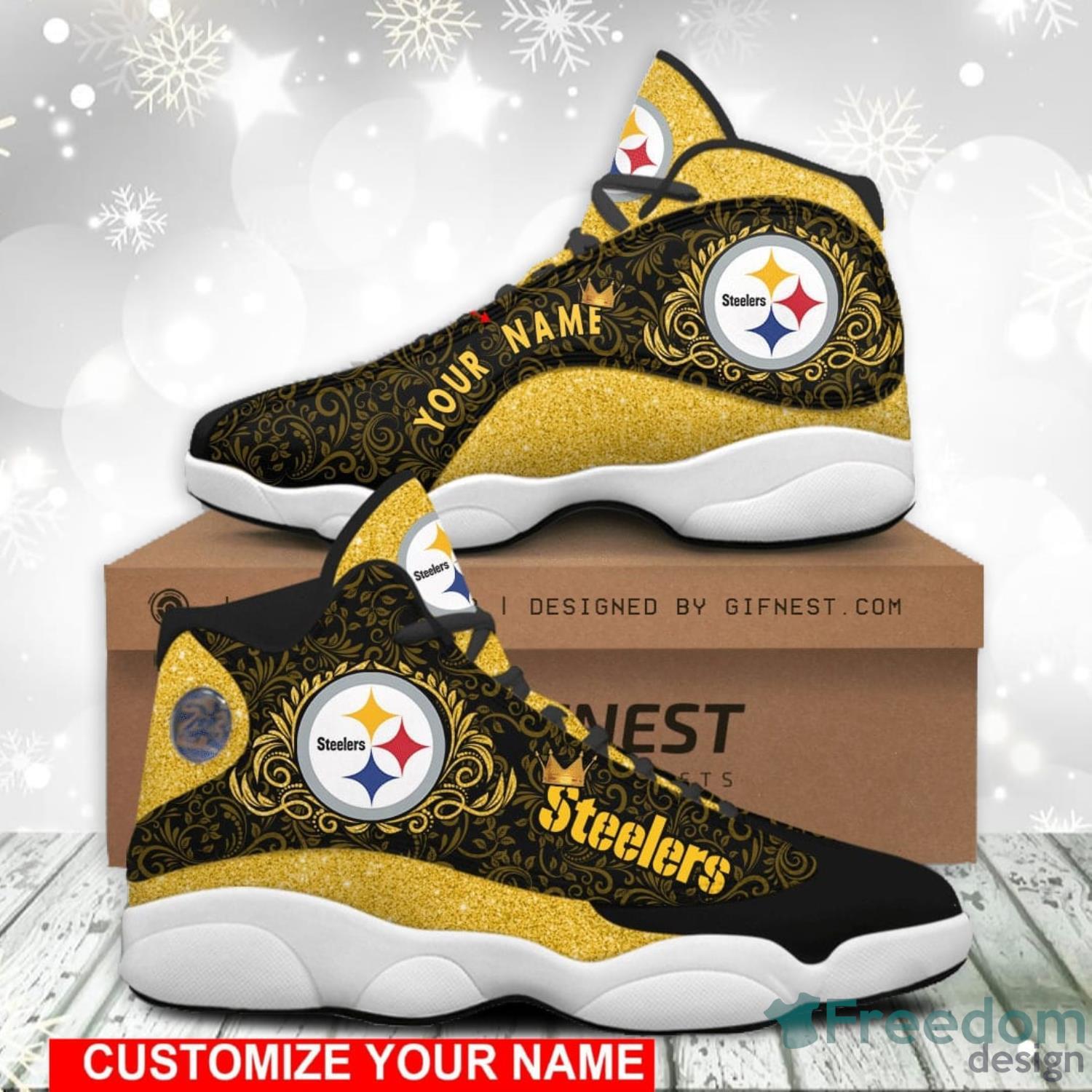 Custom Name Pittsburgh Steelers Baby Yoda Air Jordan 13 Sneaker Shoes -  Banantees