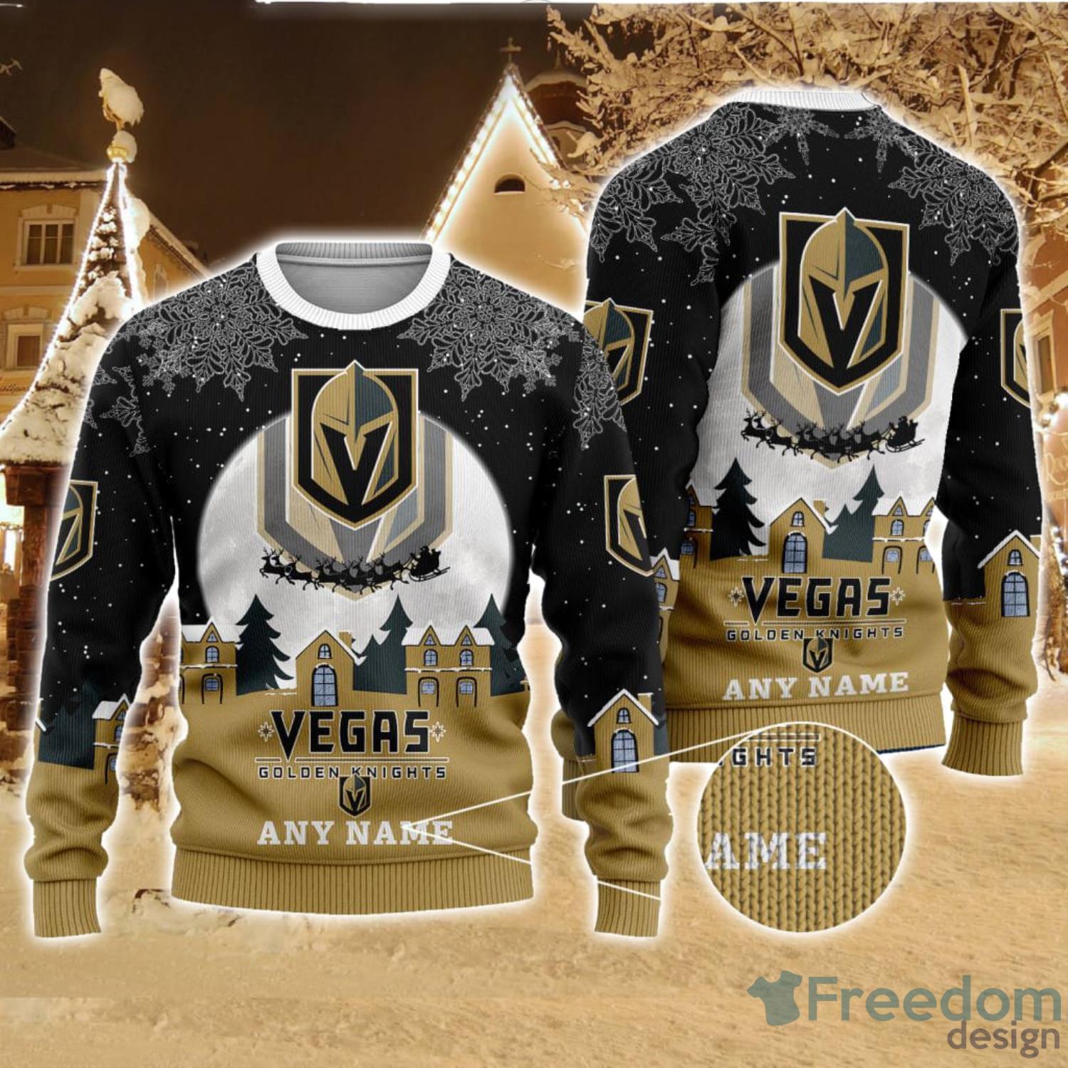 Vegas Golden Knights Custom Personalized Gold Design Baseball