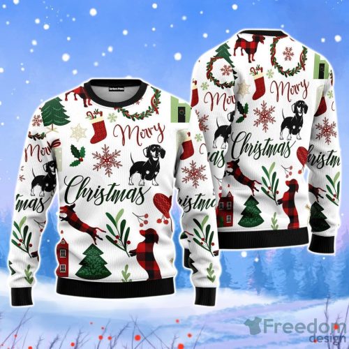 Cute Dog Christmas Unisex Ugly Sweater For Men Women Product Photo 1