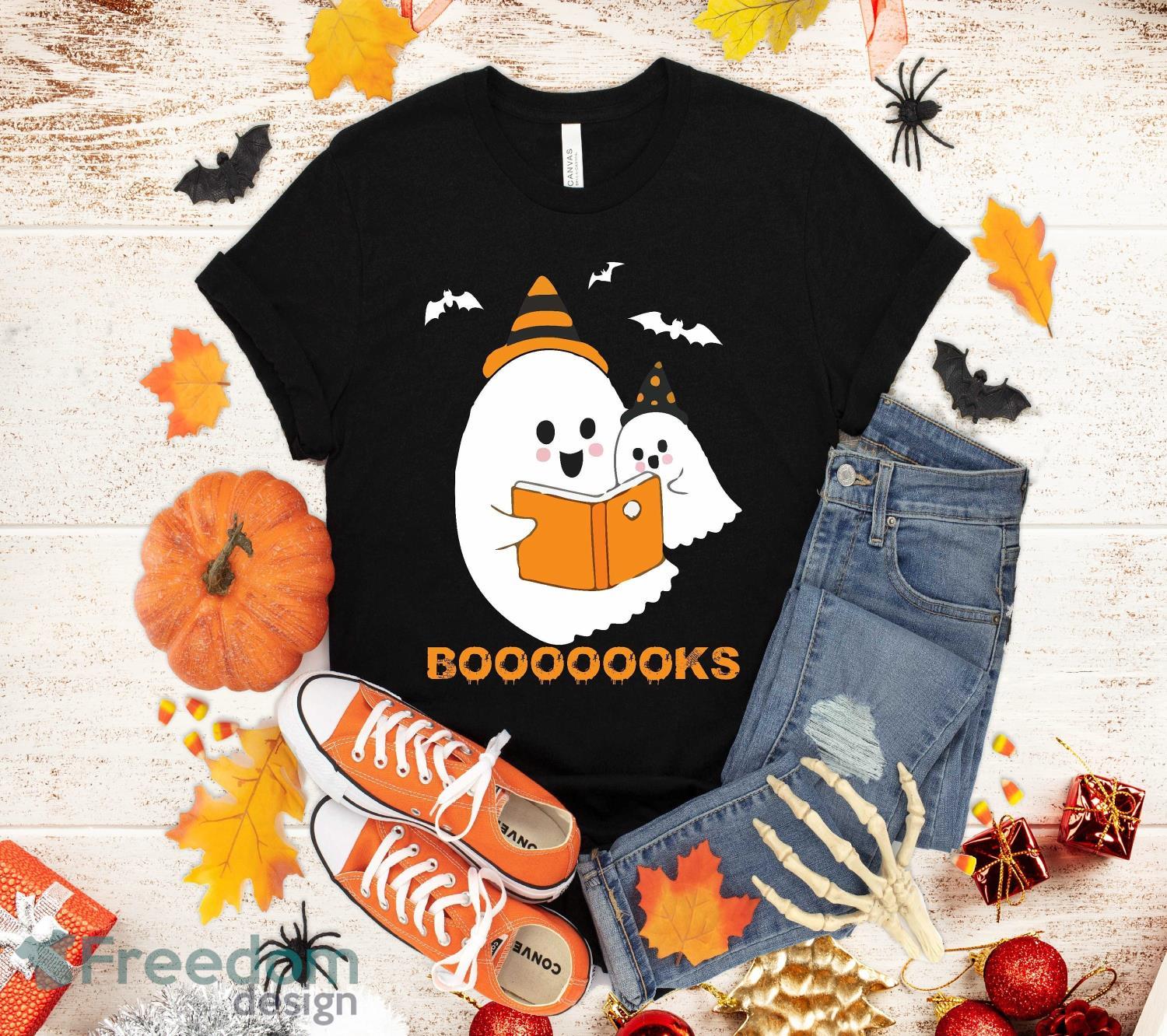 Cute Ghost Boooooks School Librarian or Teacher Halloween T Shirt Halloween Gift image Cute Ghost Boooooks - School Librarian or Teacher Halloween T-Shirt Halloween Gift Product Photo 1