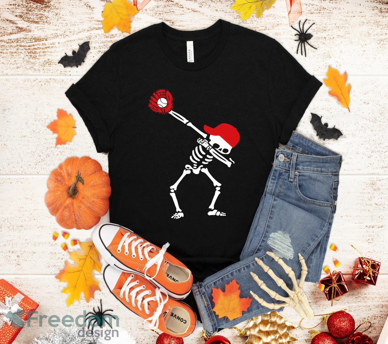 Halloween Baseball Skeleton T-Shirt - Shirt Low Price