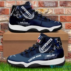 Dallas Cowboys Custom Name NFL Air Jordan 11 Shoes Men And Women Sneakers