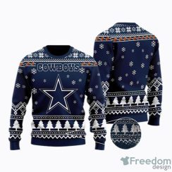 Dallas Cowboys Knitting Pattern Ugly Christmas Sweater Men And Women Holiday Gift NFL Logo