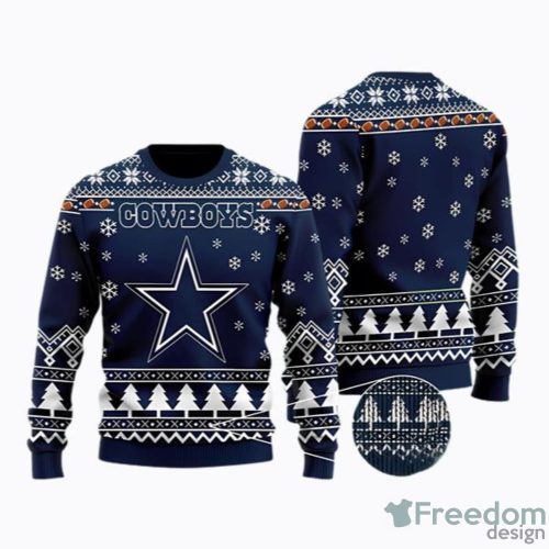 Dallas Cowboys Knitting Pattern Ugly Christmas Sweater Men And Women Holiday Gift NFL Logo Product Photo 1