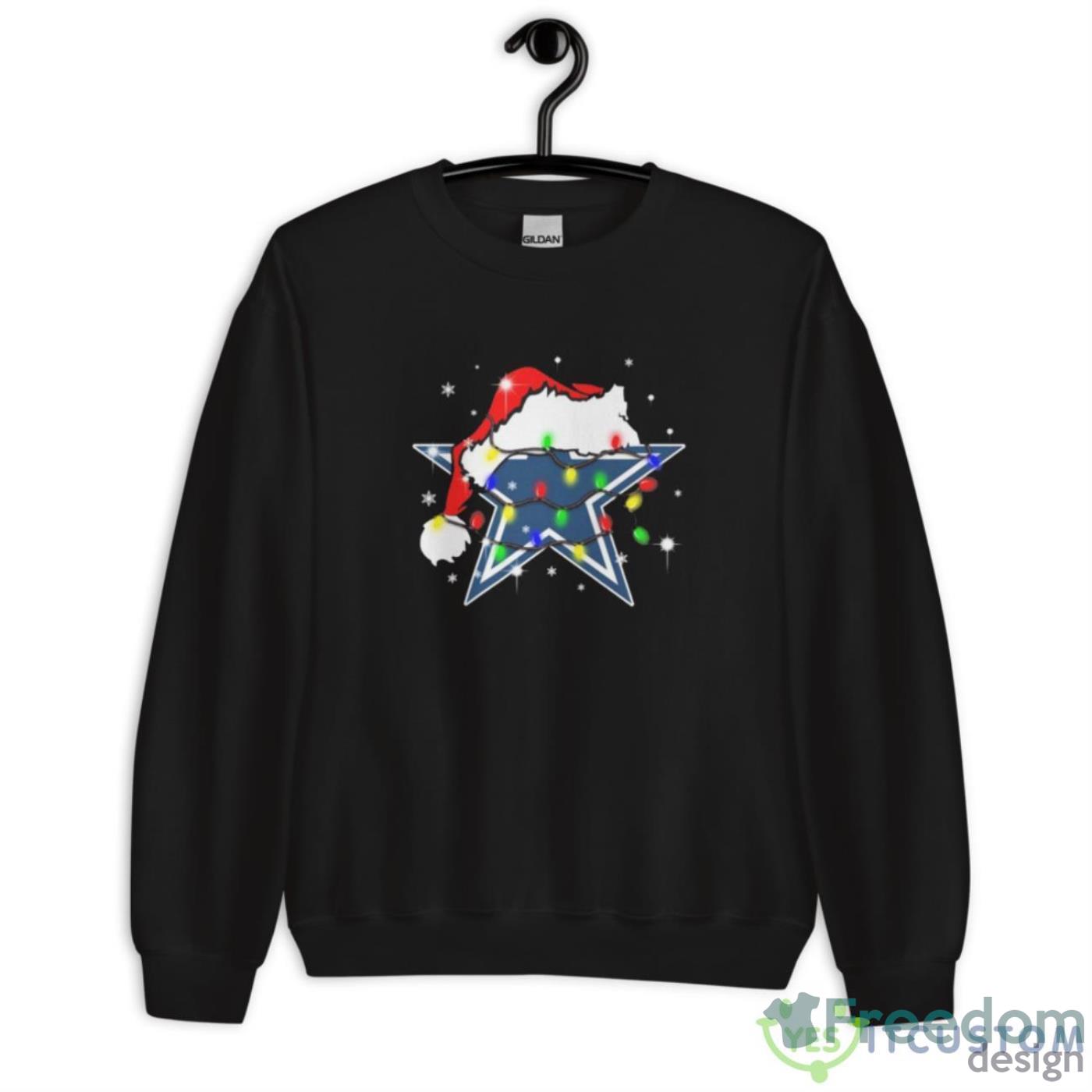 Santa Dallas Cowboys Logo Lights Christmas Shirt