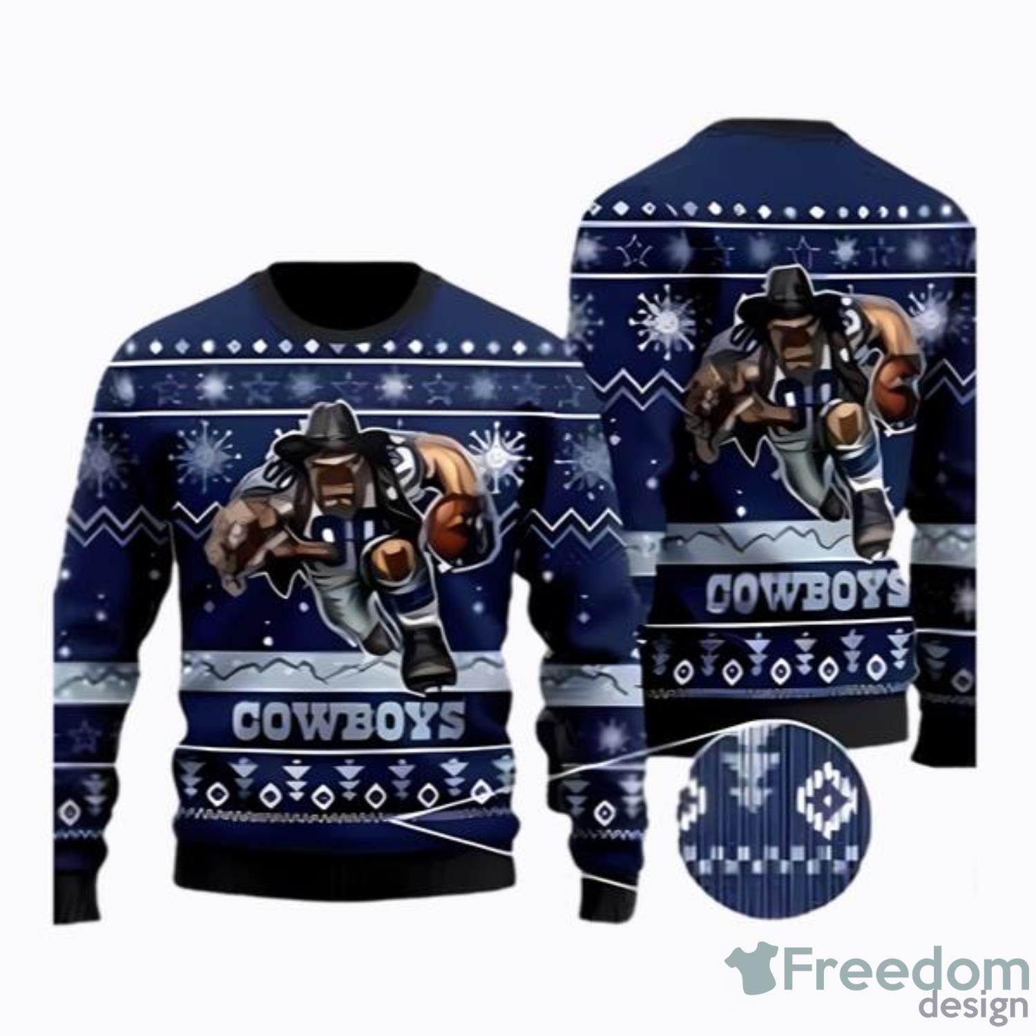 Men Dallas Cowboys Ugly Sweater Ho Ho Ho,Custom Ugly Chrismas