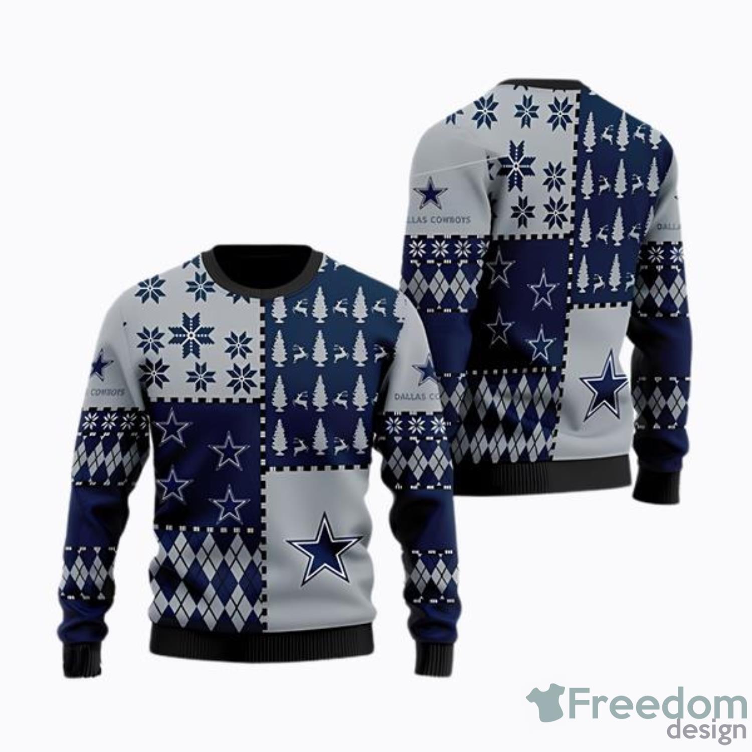 Men Dallas Cowboys Ugly Sweater Ho Ho Ho,Custom Ugly Chrismas