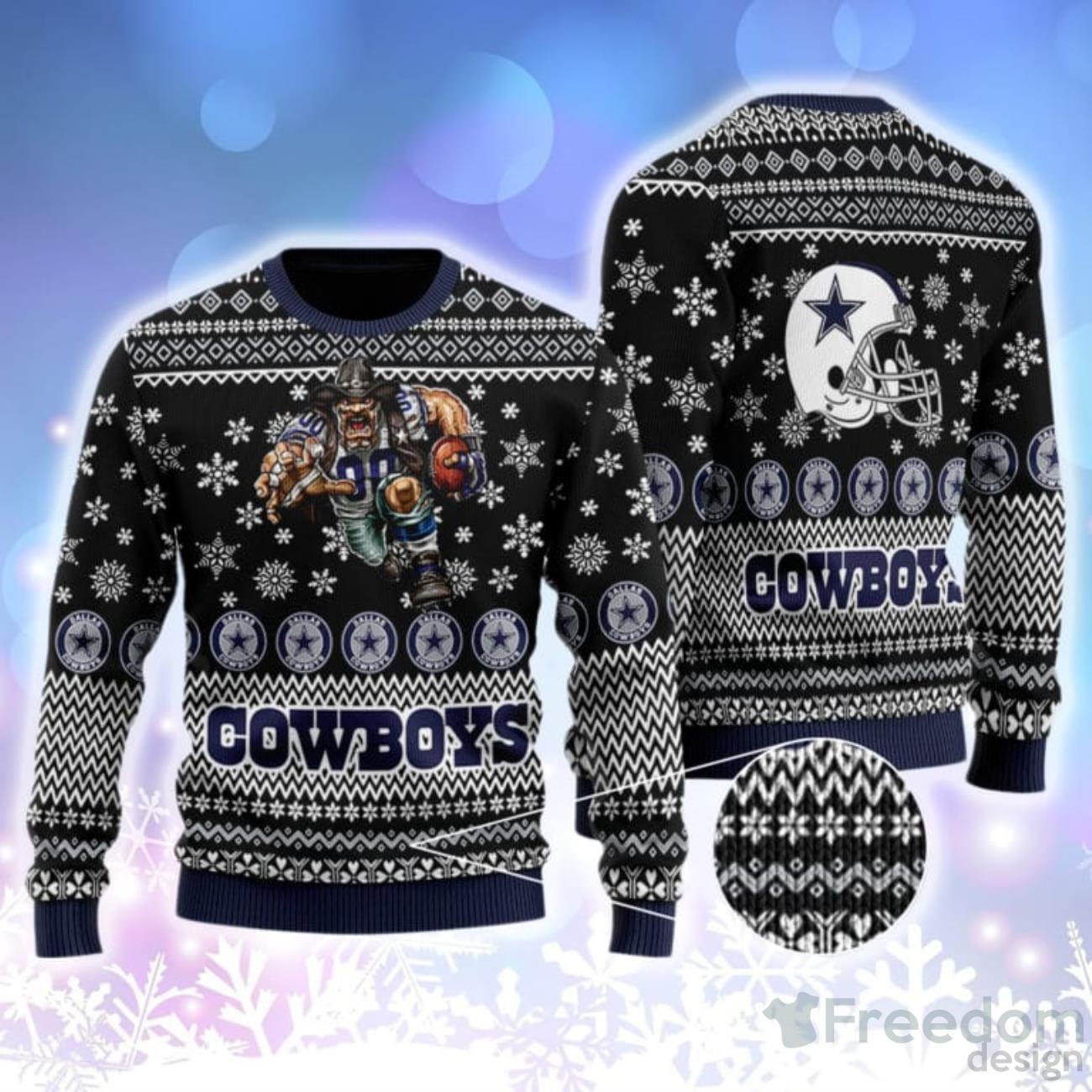 Cowboys Football Team White Ugly Christmas Sweater - Dallas Cowboys Ugly  Sweater