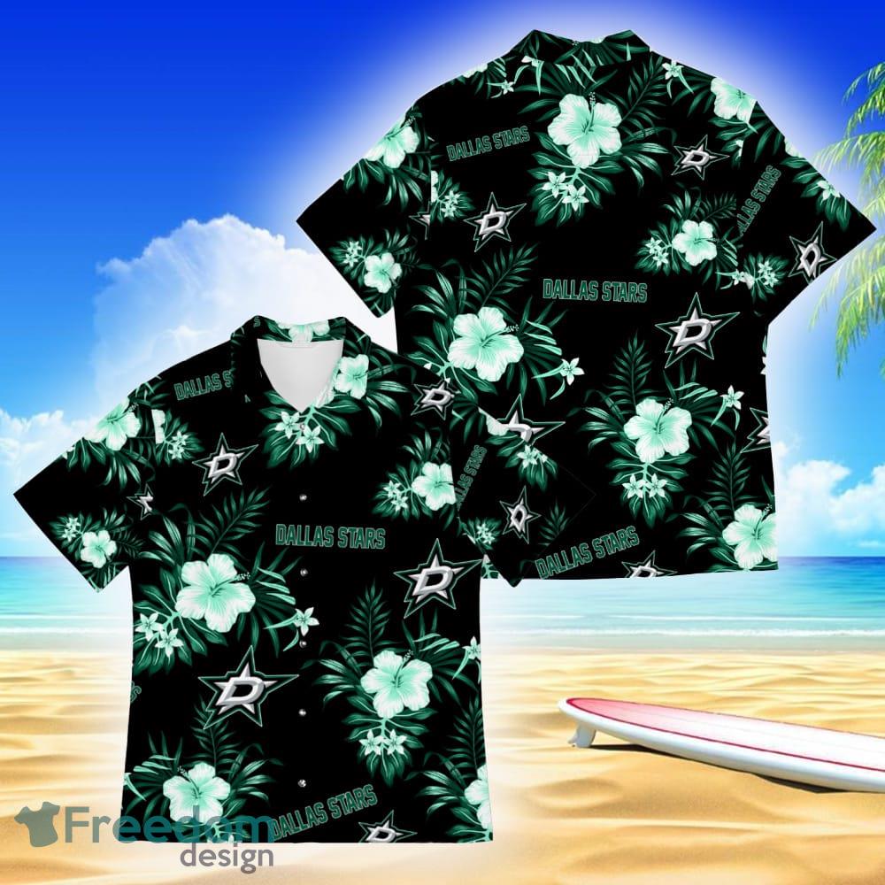 Dallas Stars Hawaiian Shirt Tropical Pattern Coconut Tree