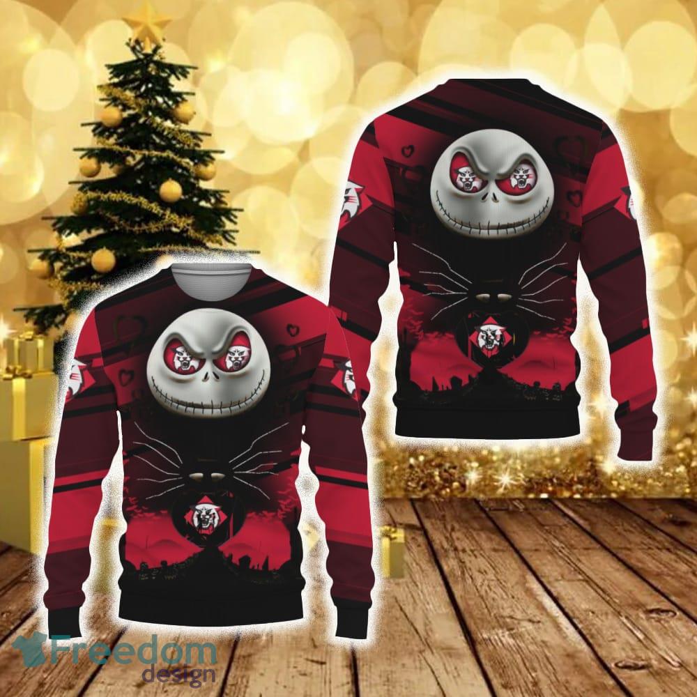 Davidson Wildcats Champion Jack Skellington Funny 3D Ugly Christmas Sweater Gift For Fans - Davidson Wildcats Champion Jack Skellington Funny 3D Ugly Christmas Sweater Gift For Fans