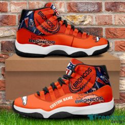 Denver Broncos Custom Name NFL Air Jordan 11 Shoes Men And Women Sneakers