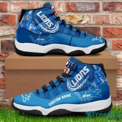 Detroit Lions Custom Name NFL Air Jordan 11 Shoes Men And Women Sneakers