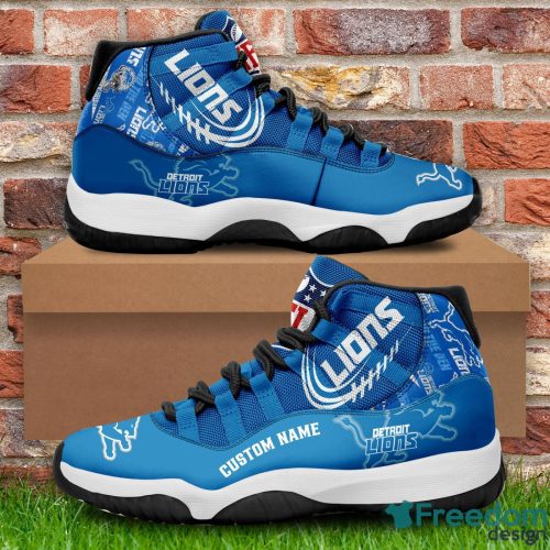 Detroit Lions Custom Name NFL Air Jordan 11 Shoes Men And Women Sneakers Product Photo 1