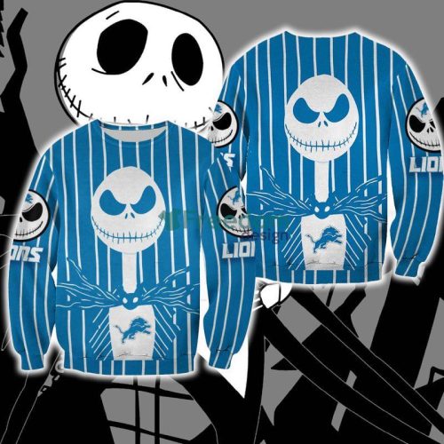 Detroit Lions Jack Skellington Knitwear Christmas Ugly Sweater Halloween For Men And Women - Detroit Lions Jack Skellington Knitwear Christmas Ugly Sweater Halloween For Men And Women