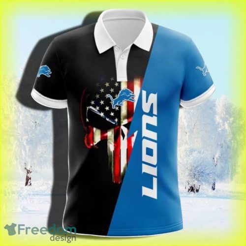 Detroit Lions Skull 3D Polo Shirt For Men And Women Product Photo 1