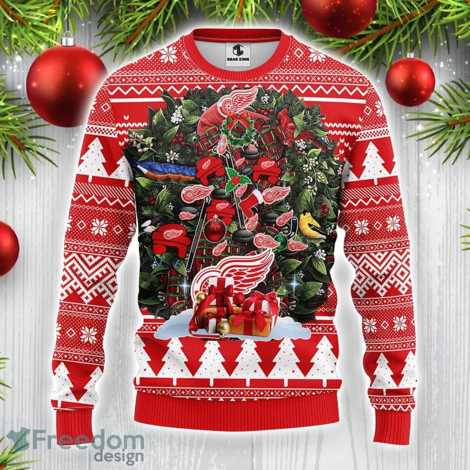 Detroit Red Wings Hockey Custom Ugly Christmas Sweater - EmonShop