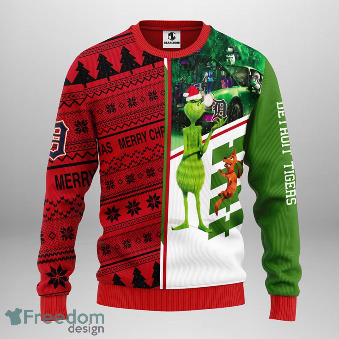 For MLB Fans Detroit Tigers Grinch Hand Funny Xmas Christmas Gift Men And  Women Ugly Christmas Sweater - Freedomdesign