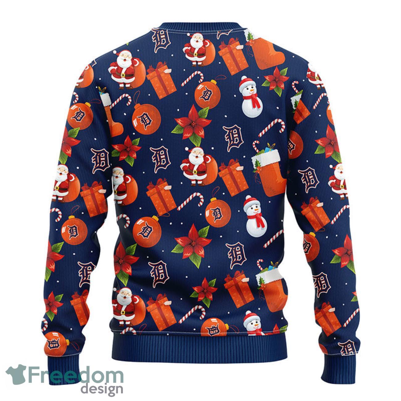 Merry Funny Detroit Tigers Gifts For Fan Merry Christmas Tree Knitted Xmas  3D Sweater - Freedomdesign