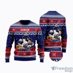 Disney Mickey Mouse Goofy Personalized New York Giants Ugly Christmas Sweater Men And Women Holiday Gift