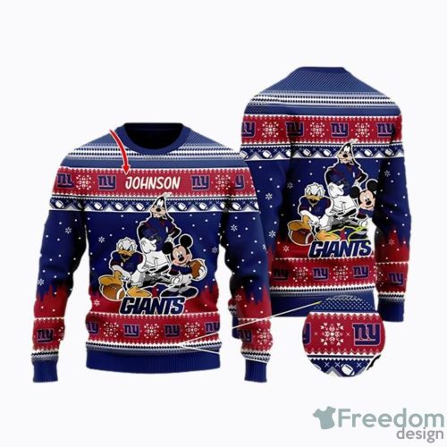 Disney Mickey Mouse Goofy Personalized New York Giants Ugly Christmas Sweater Men And Women Holiday Gift Product Photo 1