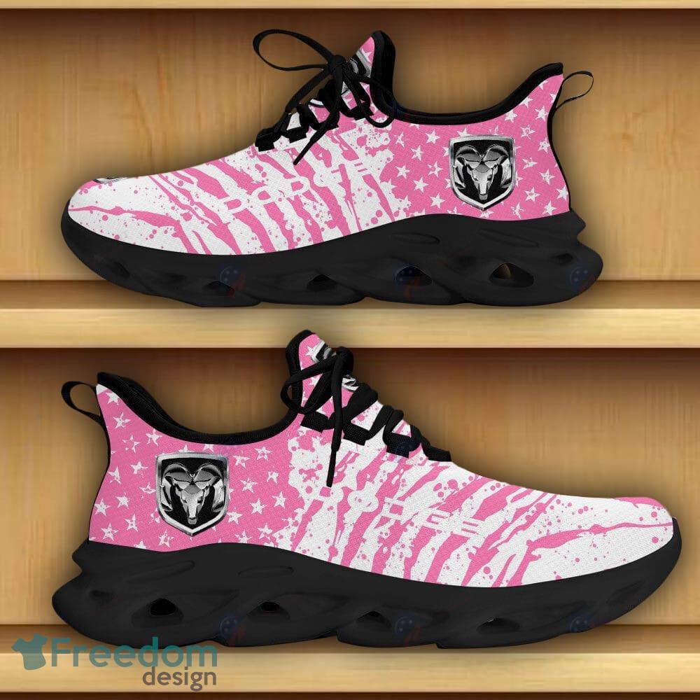 Dodge Car Racing Chunky Sneakers Camo Flag Pattern Pink Max Soul