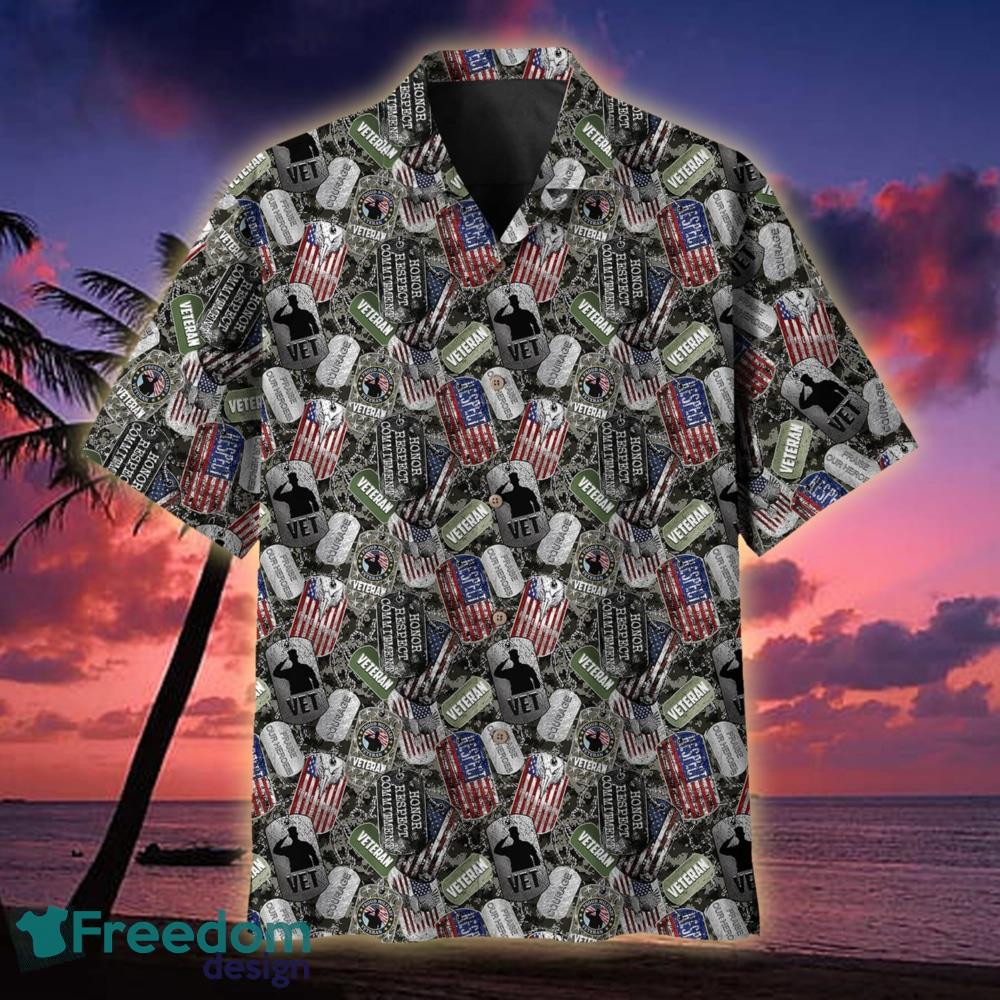 Eagle Print US Army Hawaiian Shirt For Men Veteran - Freedomdesign